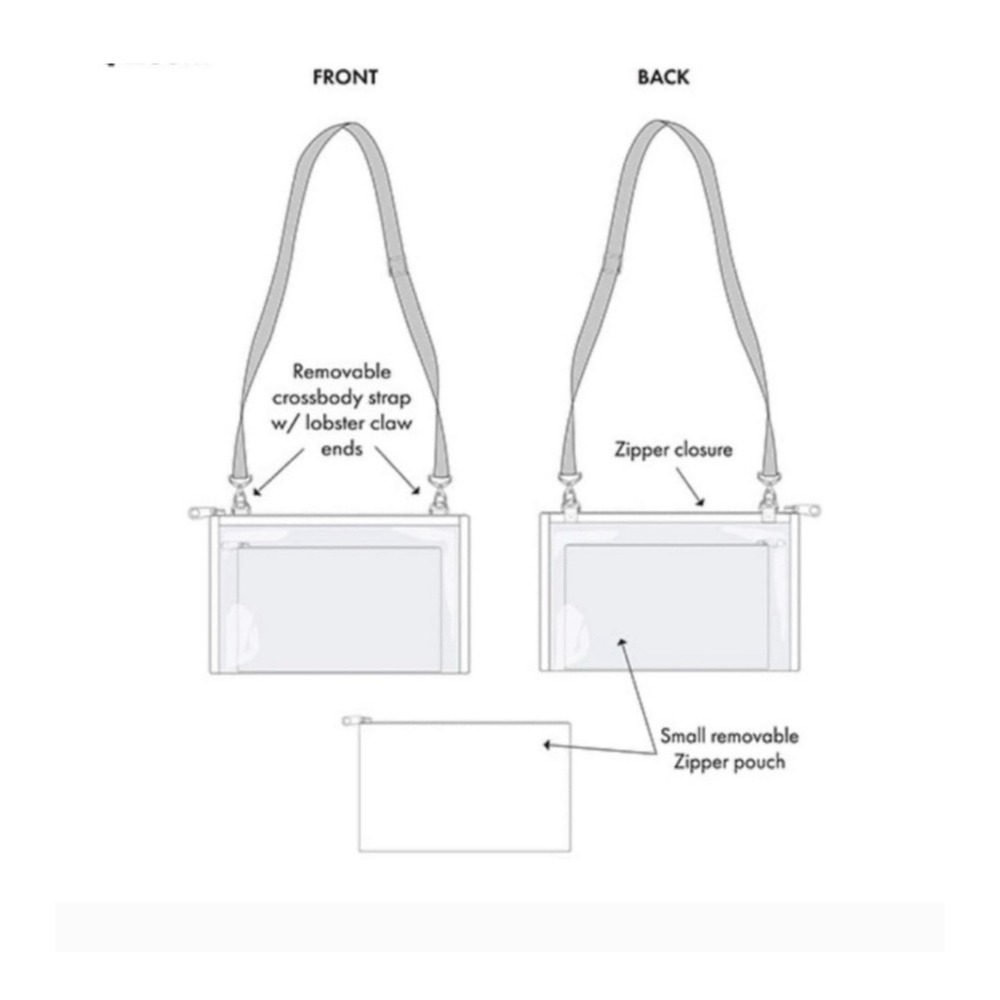 Thirty One Clear Crossbody in Hibiscus Pink Smooth Pebble- NEW! - Picture 4 of 4